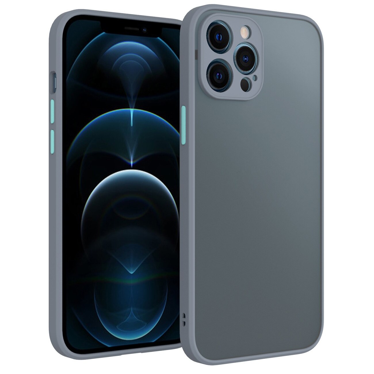 Husa Premium cu protectie la camere si finisaj mat , compatibila cu iPhone 13 Pro Max / Gri