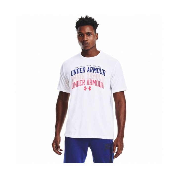 Tricou Under Armour Multi Color Collegiate, Bumbac, Alb