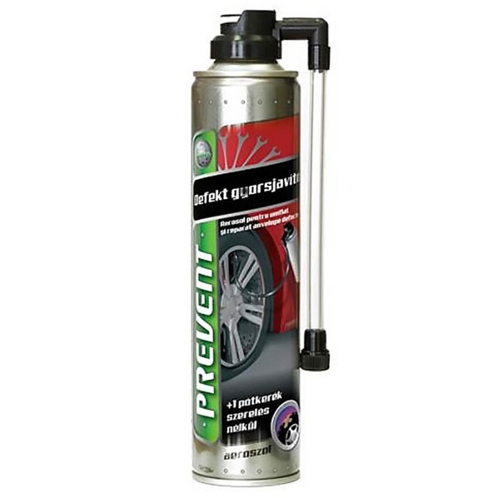 5 db-os készlet Spray gumiabroncsok felfújásához és javításához, Prevent, 300 ml