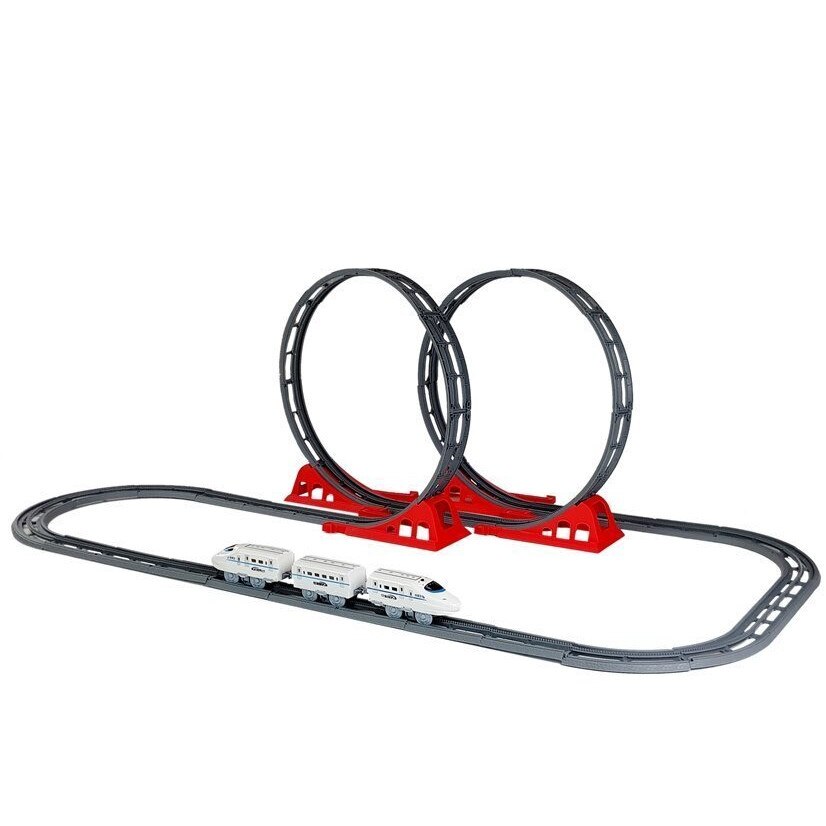 Set circuit tren copii cu doua bucle, 6845, 126 cm