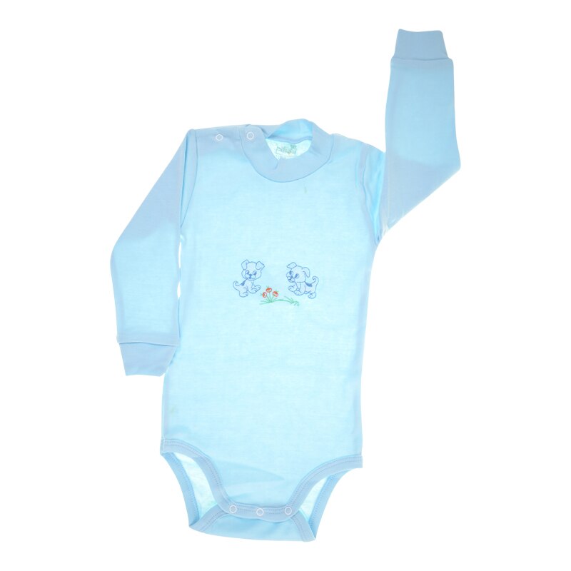 Body cu maneca lunga pentru baieti Pifou 603242-Q1, Turcoaz 80 CM