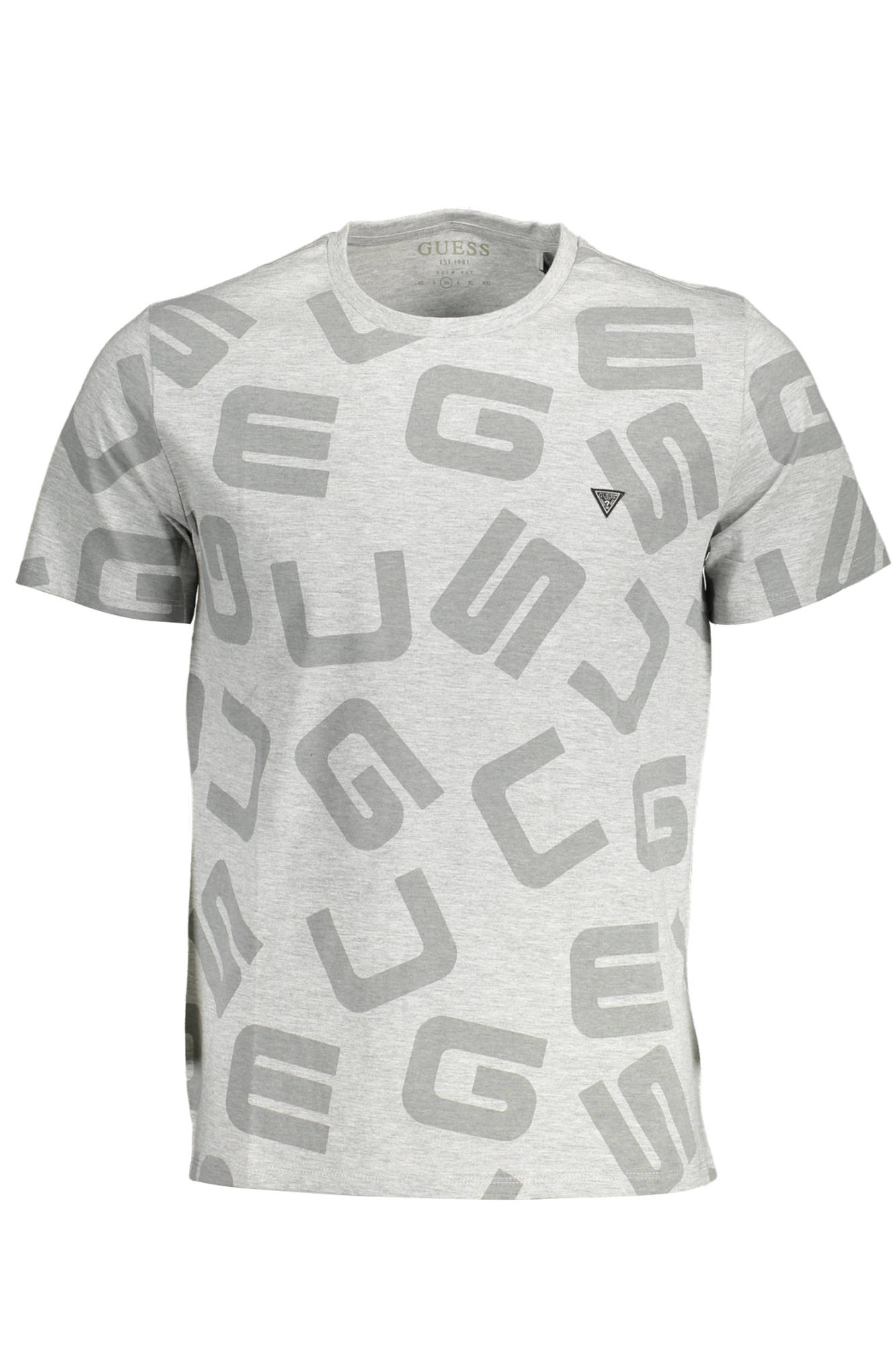 Tricou Barbati, GUESS JEANS, 9708880, Logo, Gri, M INTL