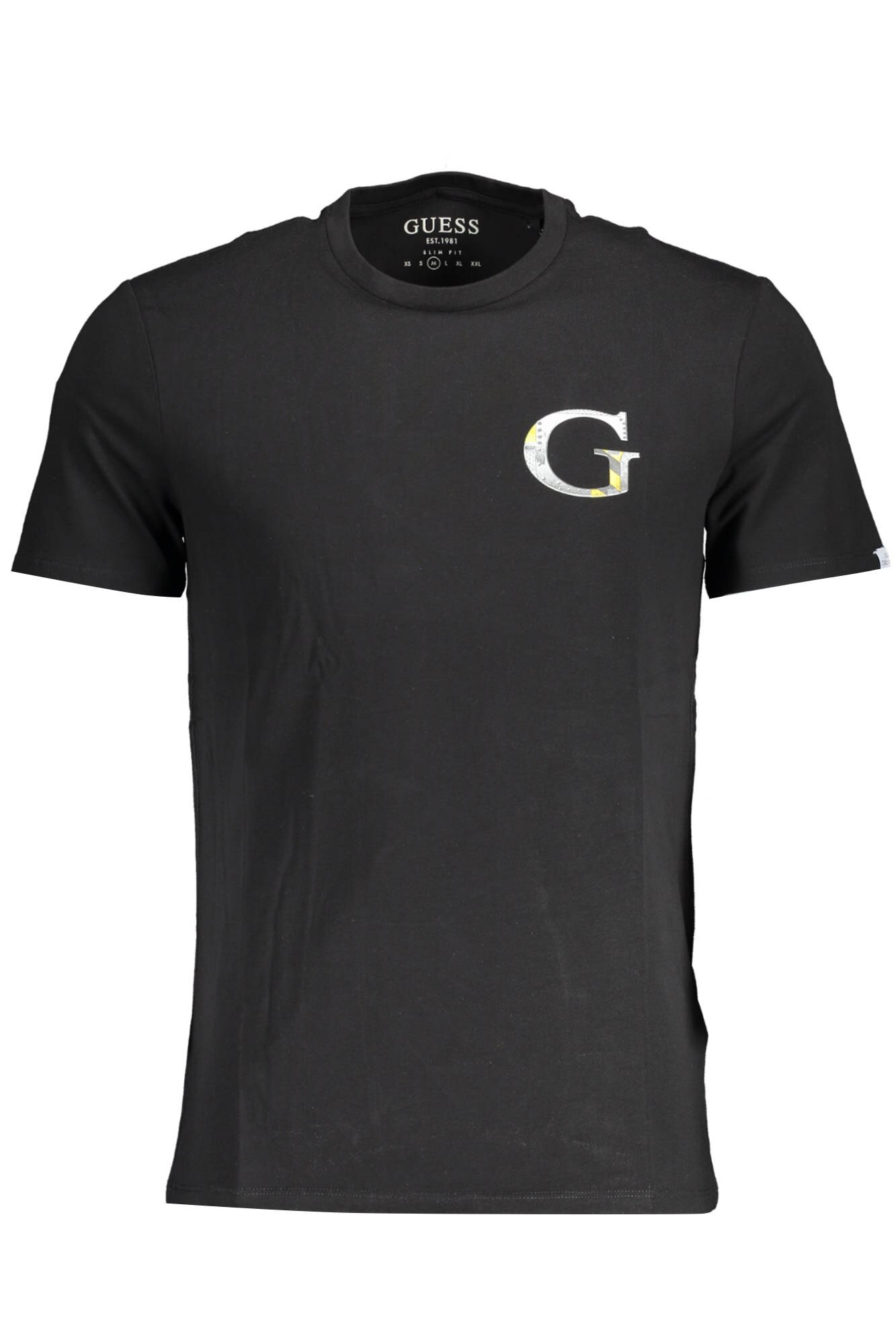 Tricou Barbati, GUESS JEANS, 9708890, Logo, Negru, Negru