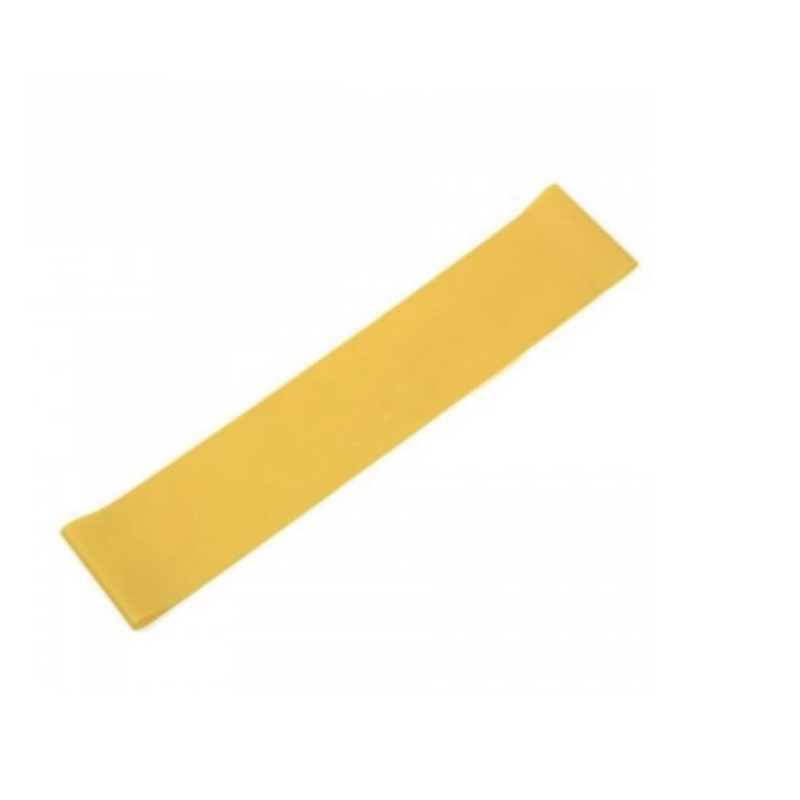 Soho Fitness szalag, rugalmas, kör alakú, latex, alacsony szilárdságú, 50 cm, sárga