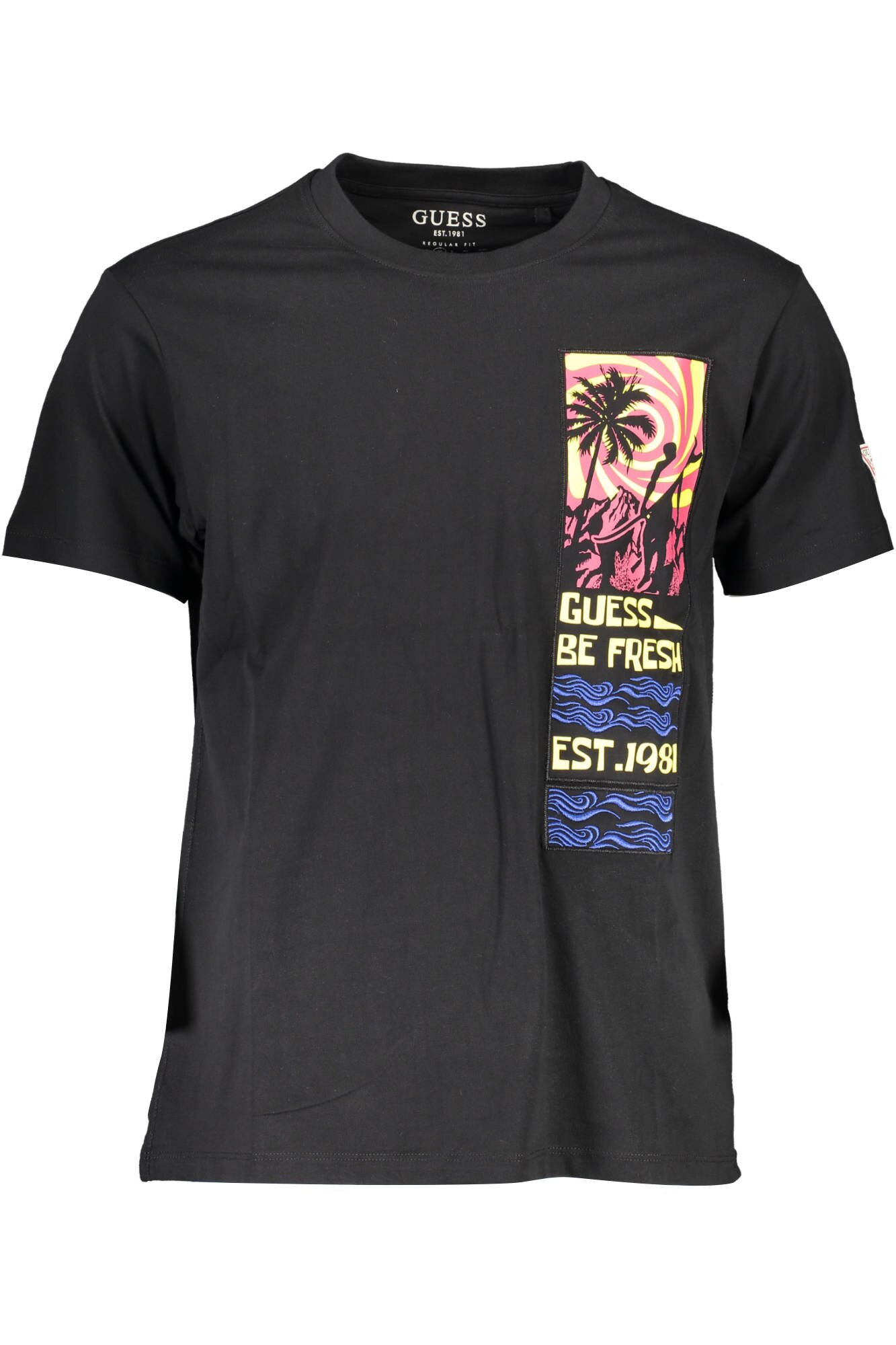 Tricou Barbati, GUESS JEANS, 9708947, Logo, Negru, Negru