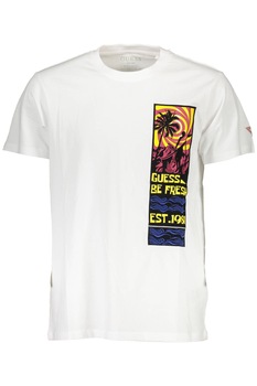 Tricou Barbati, GUESS JEANS, Logo, imprimeu, Alb Tricou Barbati, GUESS JEANS, Logo, imprimeu, Alb