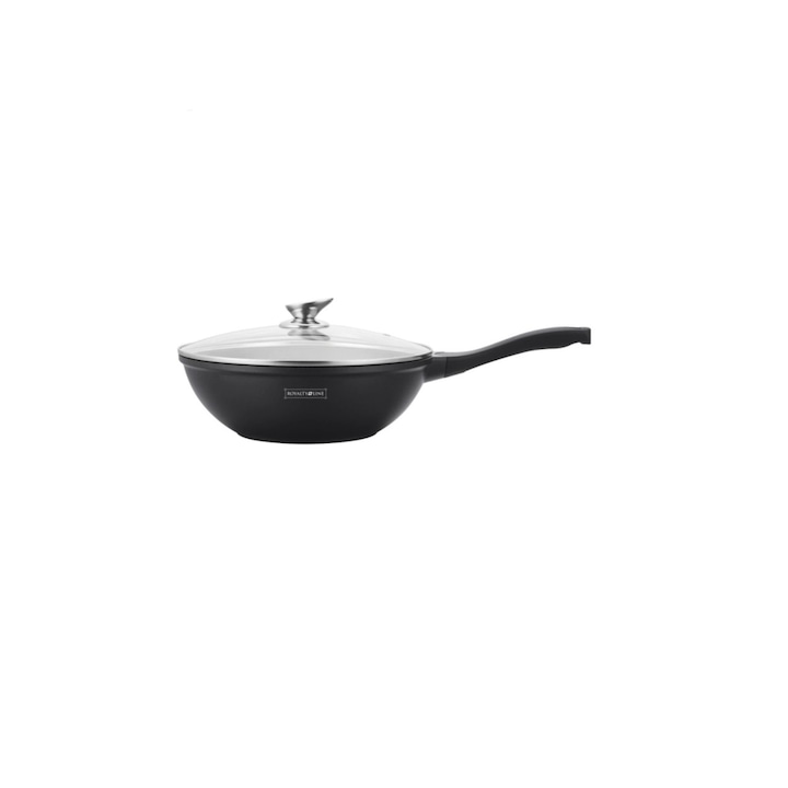 Tigaie wok marmorata 30 cm, 4.4L, Royalty Line Premium, cu capac, RL BW 30