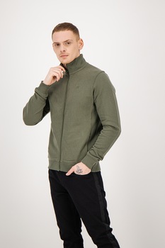 BLEND, Bluza sport cu fermoar si buzunare laterale, Verde sparanghel BLEND, Bluza sport cu fermoar si buzunare laterale, Verde sparanghel