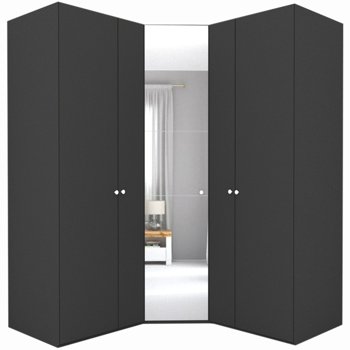 Dulap de Colt Genarom LEX Model A, Decor 0164 / Oglinda, 178-178 x 240 x 66 cm