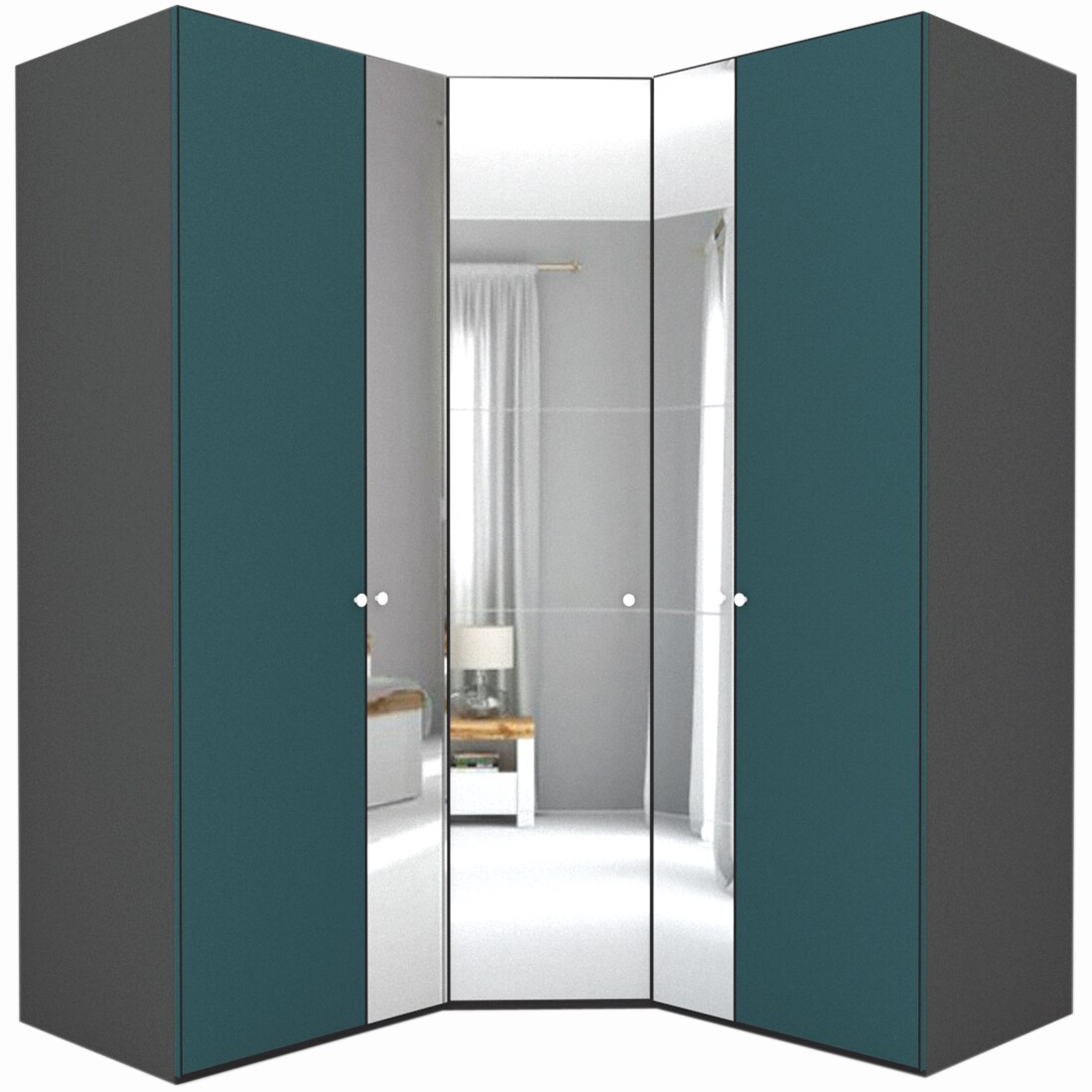 Dulap de Colt Genarom LEX Model A, Decor 0244 O / Oglinda, 178-178 x 240 x 66 cm