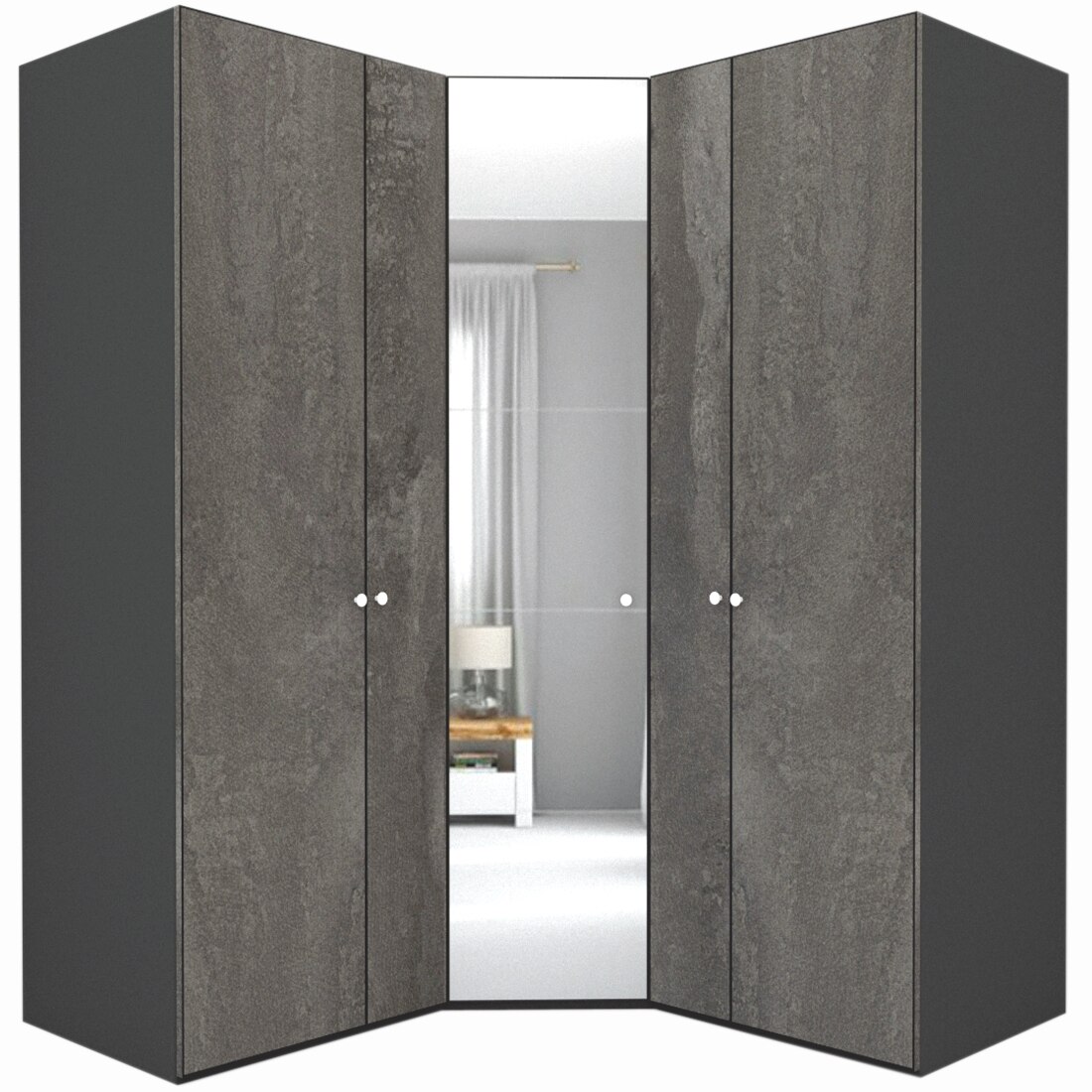 Dulap de Colt Genarom LEX Model A, Decor K352 / Oglinda, 178-178 x 218 x 66 cm