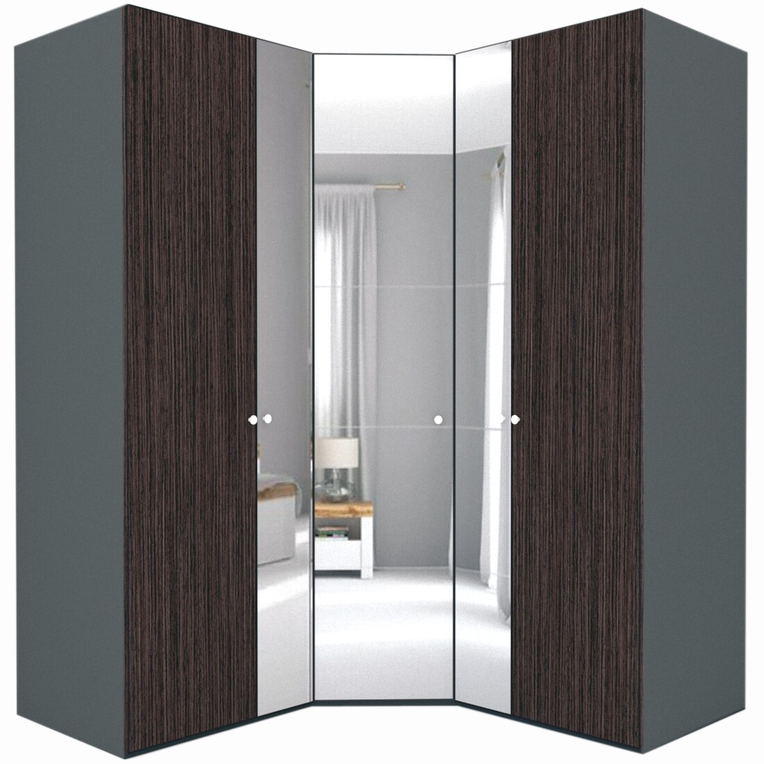 Dulap de Colt Genarom LEX Model A, Decor 8548 O / Oglinda, 178-178 x 240 x 66 cm