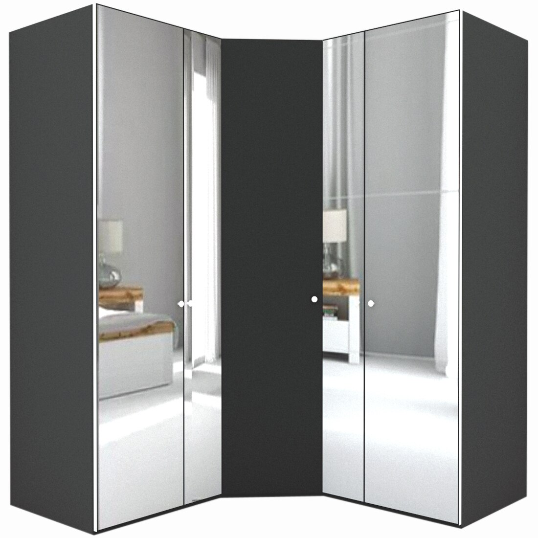 Dulap de Colt Genarom LEX Model A, Oglinda / Decor 0164, 178-178 x 240 x 66 cm