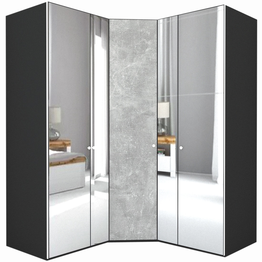 Dulap de Colt Genarom LEX Model A, Oglinda / Decor 4298, 178-178 x 240 x 66 cm