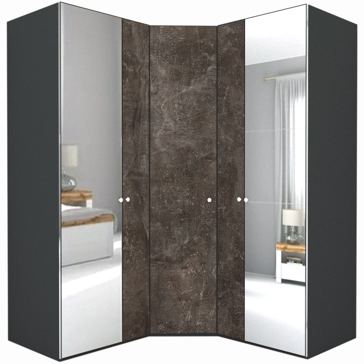 Dulap de Colt Genarom LEX Model A, Oglinda / Decor 4299, 178-178 x 240 x 66 cm