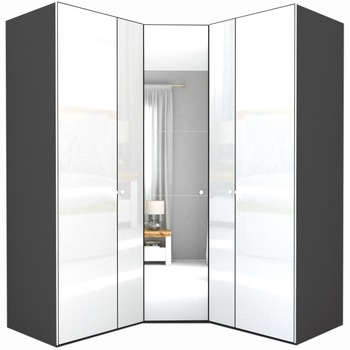 Dulap de Colt Genarom LEX Model A, Gri Lucios / Oglinda, 178-178 x 240 x 66 cm Dulap de Colt Genarom LEX Model A, Gri Lucios / Oglinda, 178-178 x 240 x 66 cm