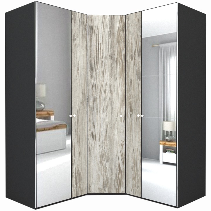 Dulap de Colt Genarom LEX Model A, Oglinda / Decor K084, 178-178 x 218 x 66 cm