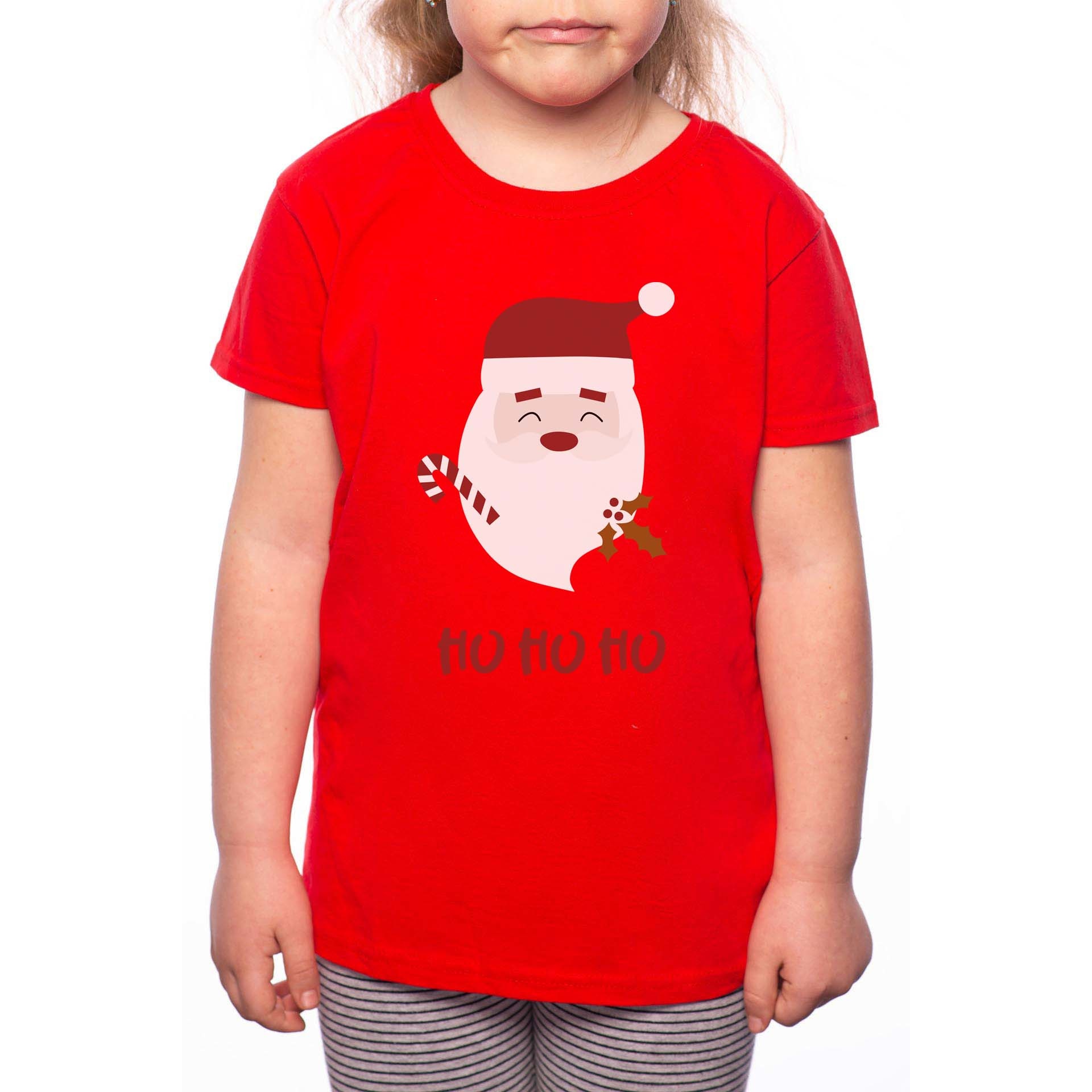Tricou Fetita, Ho Ho Ho, 100% Bumbac, W179, Rosu