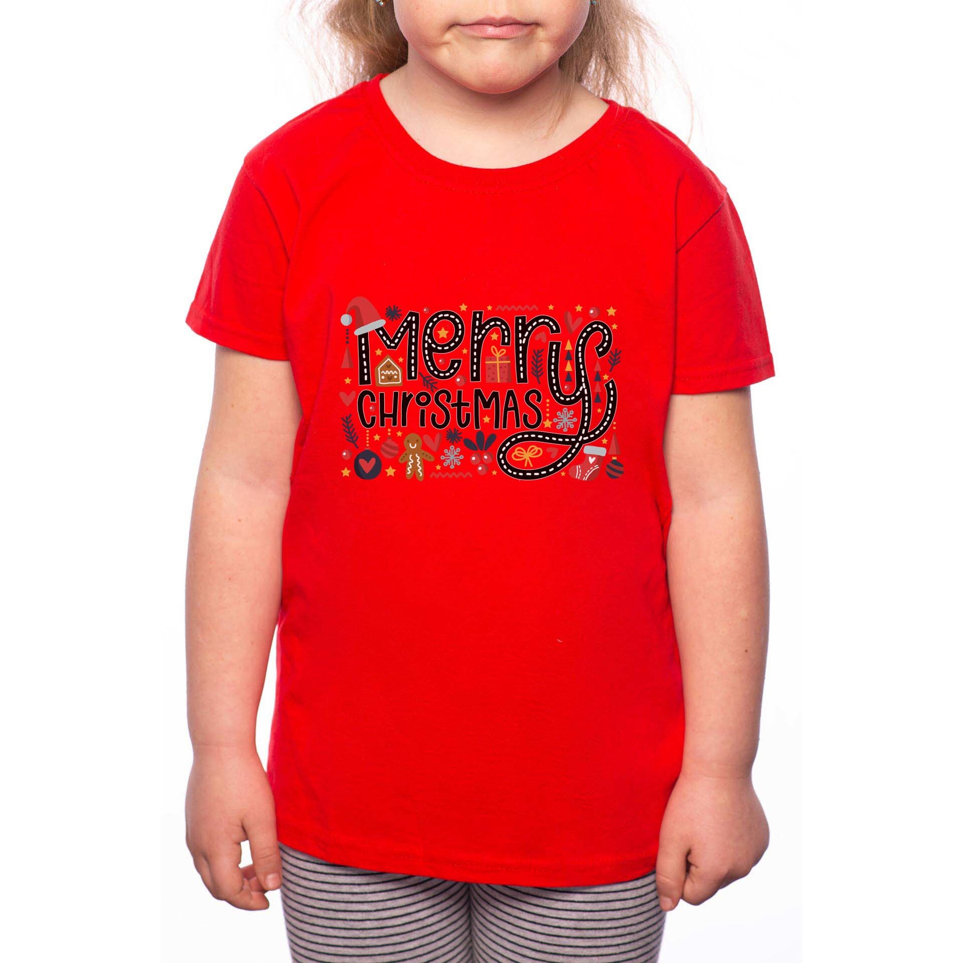 Tricou Fetita, Christmas Gifts, 100% Bumbac, R186, Rosu