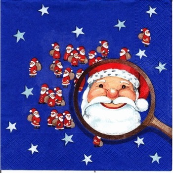 Pachet Servetele de Craciun de Masa 20 buc Santa sub Lupa Pachet Servetele de Craciun de Masa 20 buc Santa sub Lupa