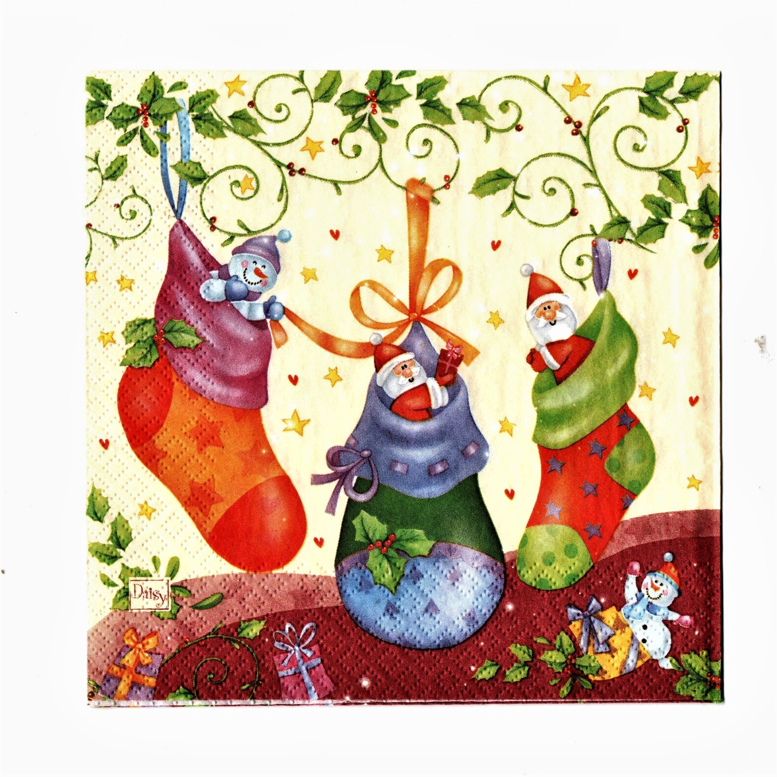 Servetele de Craciun de Masa Pachet 20 buc Sosete Colorate