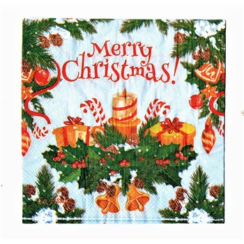 Servetele de Craciun Masa Pachet 20 Buc Acadele si Lumanari Servetele de Craciun Masa Pachet 20 Buc Acadele si Lumanari