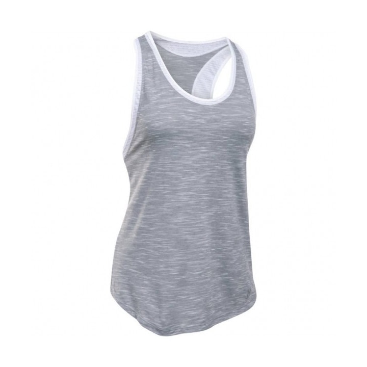 Tricou dama, Favorite Mesh Tank, Under Aromour, Bumbac, Gri