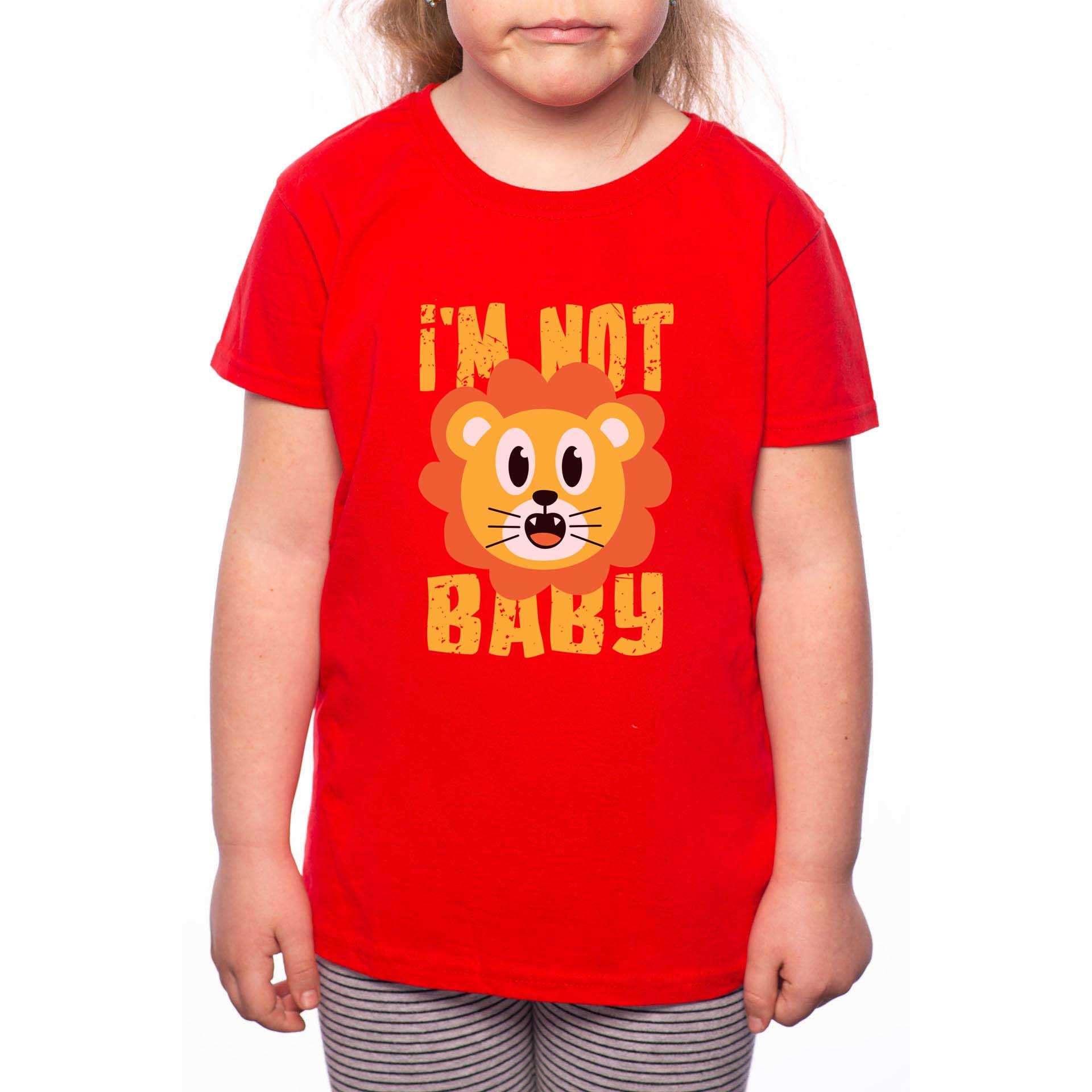 Tricou Fetita, I'm Not Baby, 100% Bumbac, R208, Rosu