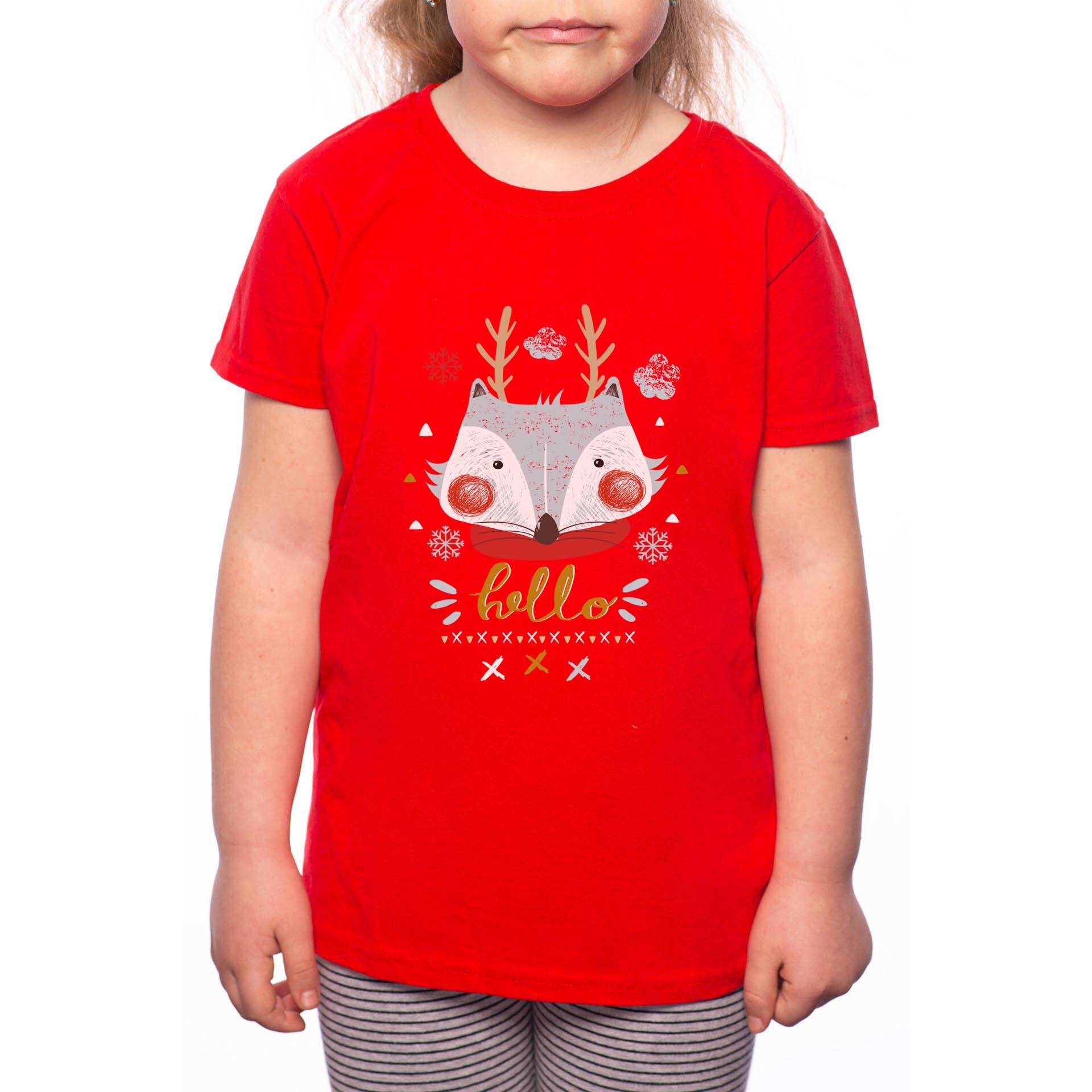 Tricou Fetita, Winter Fox, 100% Bumbac, W209, Rosu