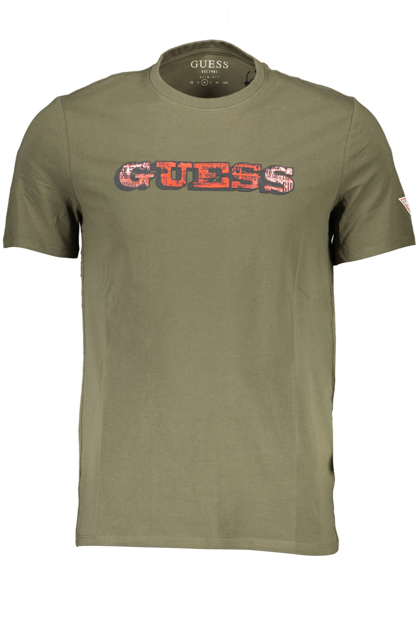 Tricou Barbati, GUESS JEANS, Logo frontal, Verde