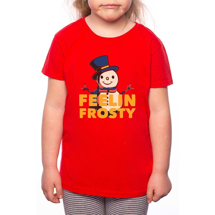 Lányos póló, Feelin' Frosty, 100% pamut, P215, Piros