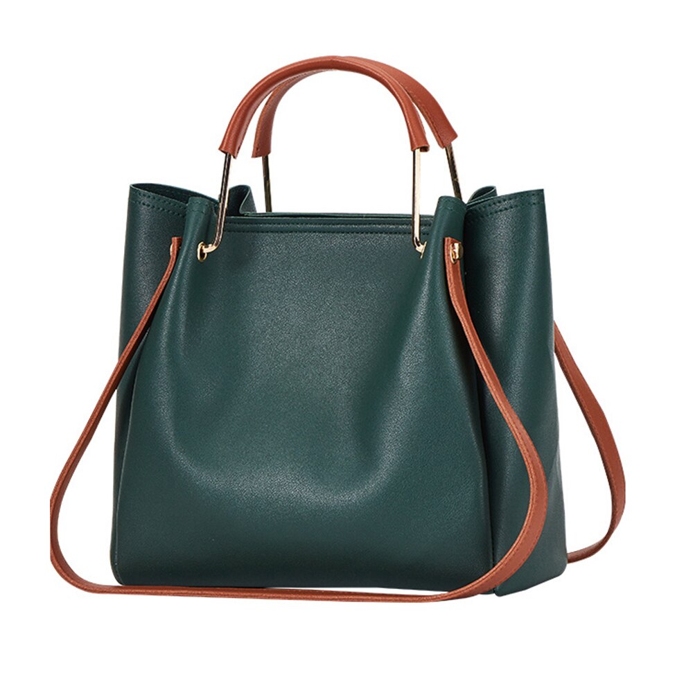 Geanta dama, bareta pentru umar, inchidere fermoar, un compartiment, piele ecologica, verde, EFAYN.RO