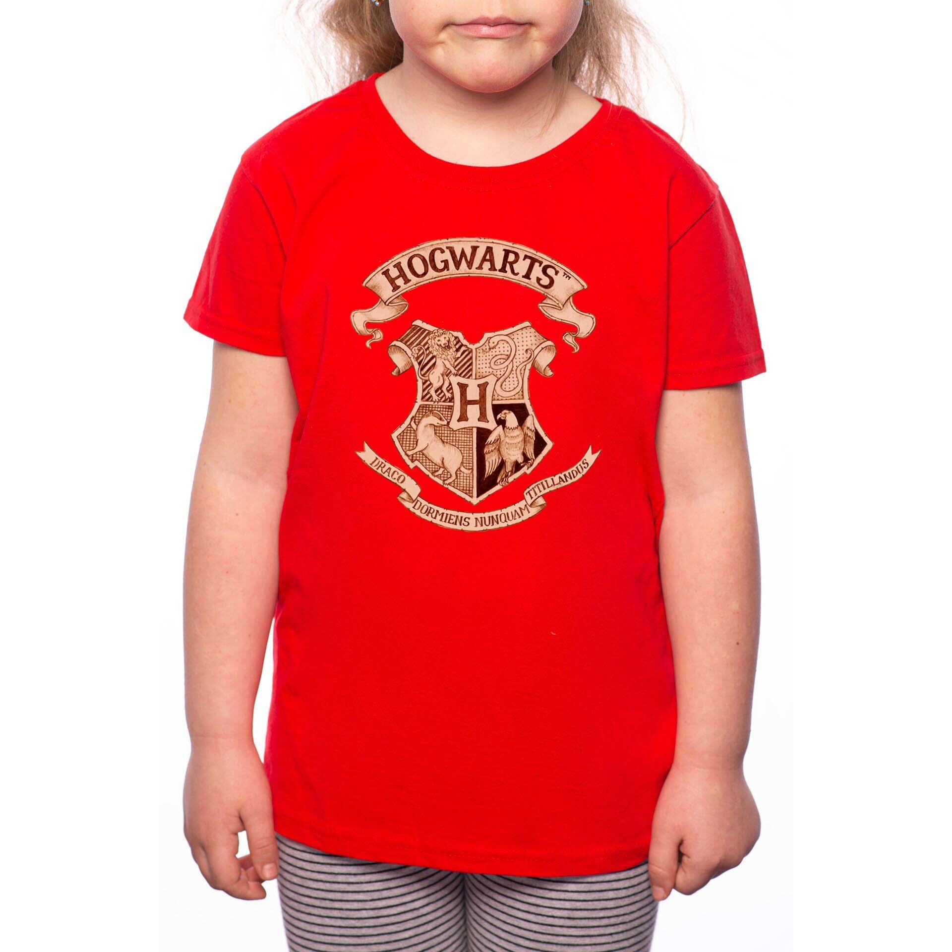 Tricou Fetita, Harry Potter Hogwarts, 100% Bumbac, P226, Rosu
