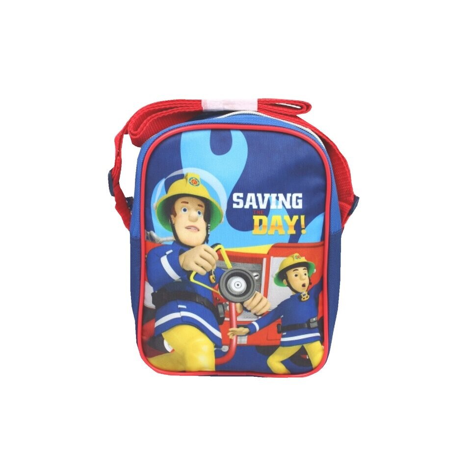 Geanta de umar din poliester, Saving the day, albastra, 22 x 8 x 16 cm