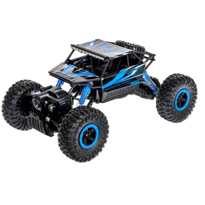 Masinuta OFF Road cu tractiune 4x4 Integrala Controlata de la Distanta cu Telecomanda, Frecventa: 2,4 GHz, 27 x14 x16 cm, Multicolor