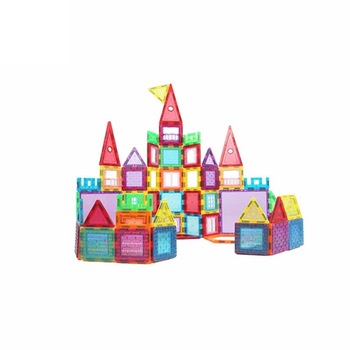 Set de Constructie Magnetic cu 107 Piese, Educativ si Creativ,  Set de Constructie Magnetic cu 107 Piese, Educativ si Creativ,