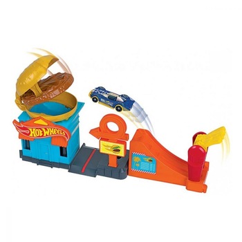 Set circuit cu lansator de masina , pentru copii + 3 ani , ATS, 12 x 20 x 19 cm Set circuit cu lansator de masina , pentru copii + 3 ani , ATS, 12 x 20 x 19 cm