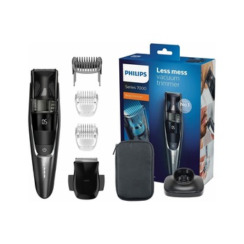 Aparat de ras Philips Vacuum Beard Trimmer BT7520/15, 0.5-10mm, Husa calatorie, Negru Aparat de ras Philips Vacuum Beard Trimmer BT7520/15, 0.5-10mm, Husa calatorie, Negru