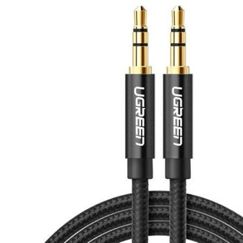 Cablu audio, UGREEN, AV112, AUX, jack 3,5 mm, Conector placat cu aur 24k, Lungime 100 cm, Negru, Tip snur acoperit cu nailon Cablu audio, UGREEN, AV112, AUX, jack 3,5 mm, Conector placat cu aur 24k, Lungime 100 cm, Negru, Tip snur acoperit cu nailon