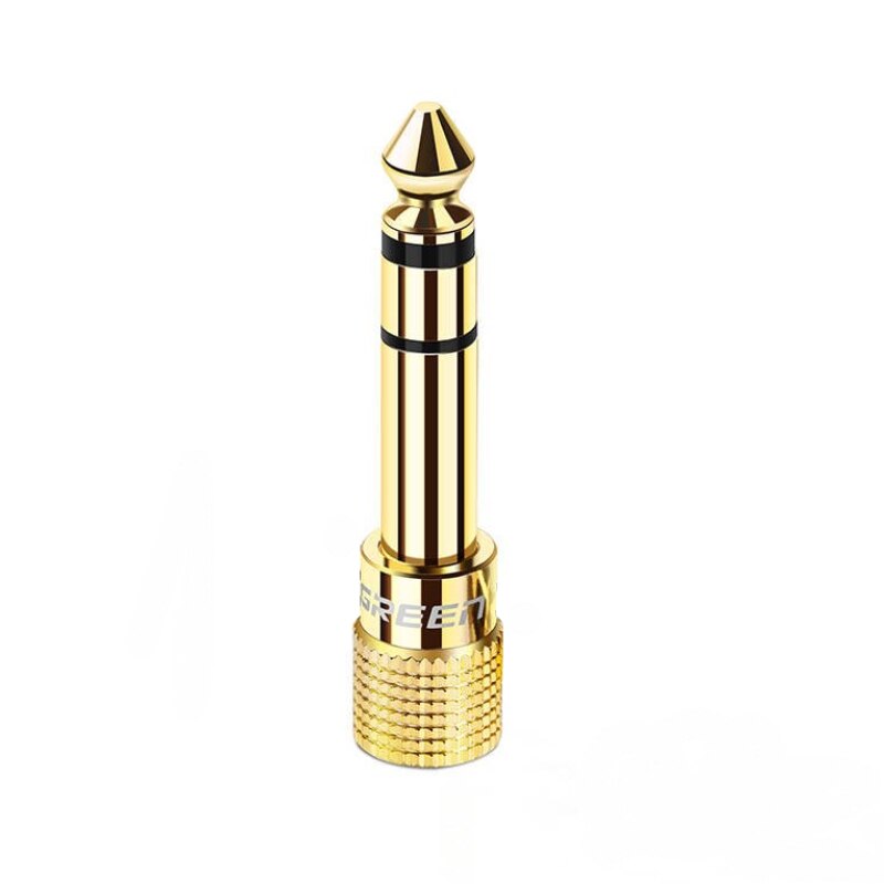 Adaptor, UGREEN, 20503, jack 6,35 mm tata la jack 3,5 mm mama, Conector placat cu aur 24k, Auriu