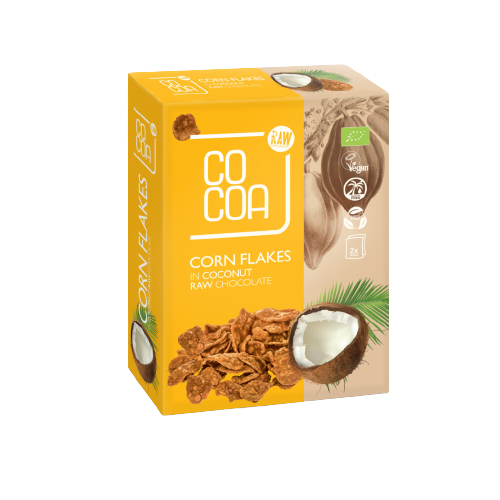 Fulgi de porumb in ciocolata raw cu cocos 200 g eco Cocoa