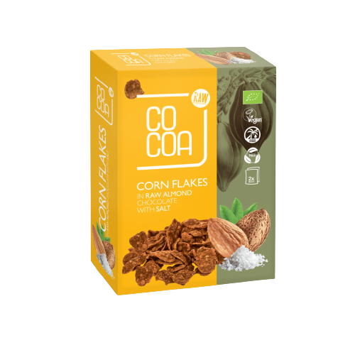 Fulgi de porumb in ciocolata raw cu migdale 200 g eco Cocoa