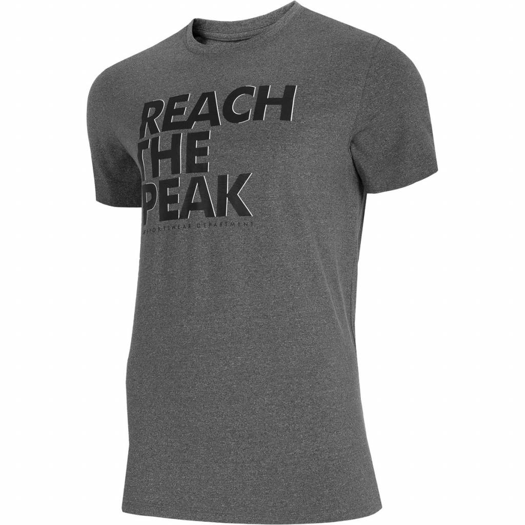 Tricou barbati 4F, H4L21-TSM061, Bumbac, Gri