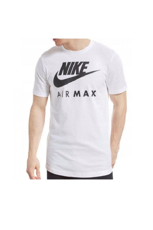 Tricou sport, Nike, cu imprimeu logo, bumbac, alb, M