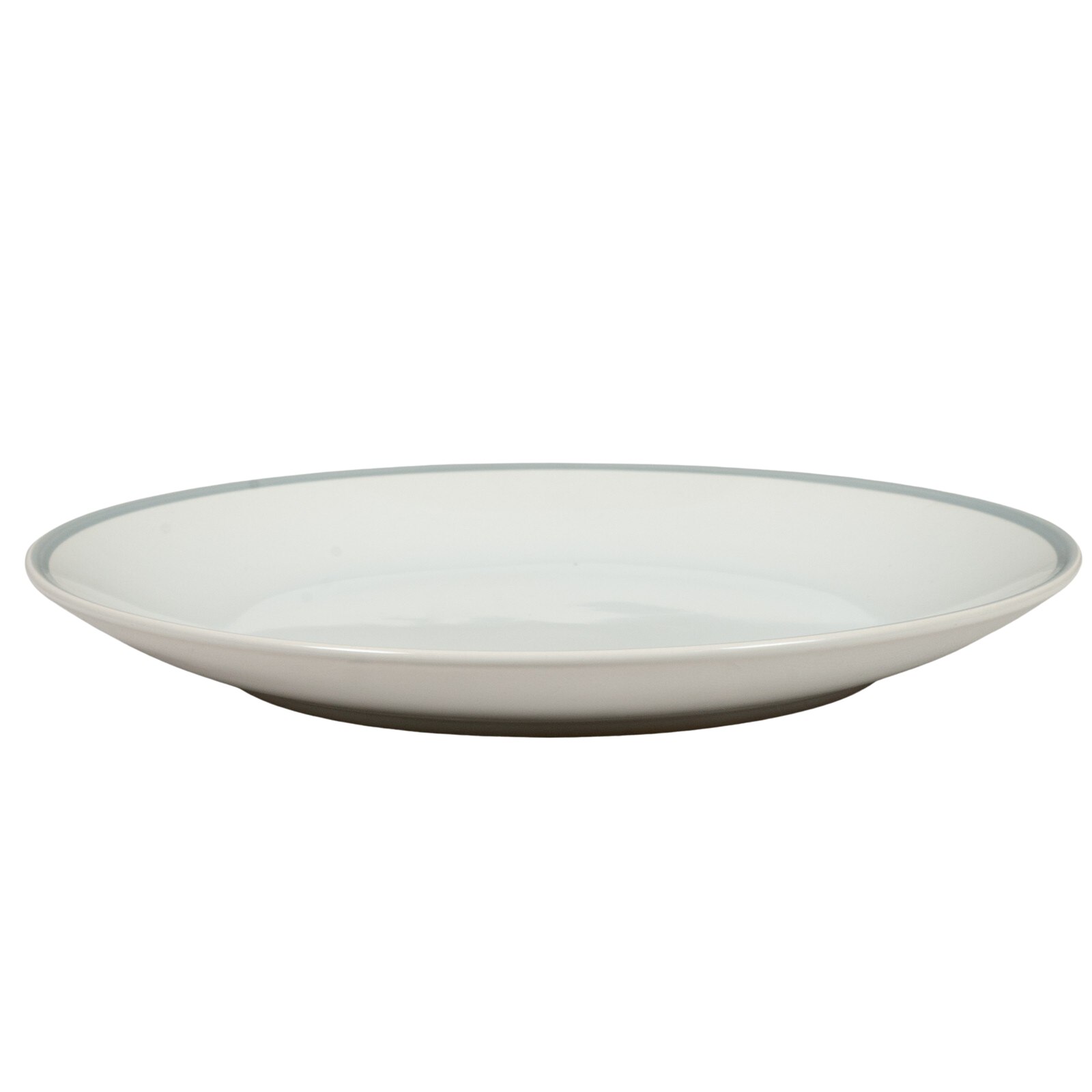 Farfurie intinsa, Cesiro, 26 cm, Alb Pur cu linie gri la margine