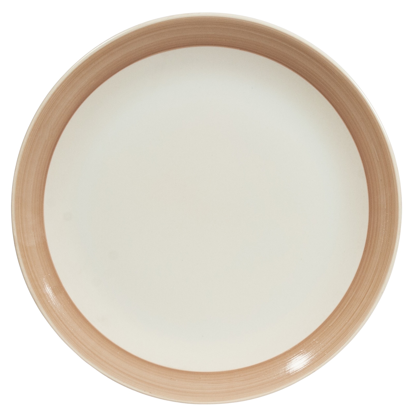 Farfurie intinsa, Cesiro, 26 cm, Alb Pur cu banda maro deschis