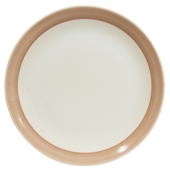 Farfurie intinsa, Cesiro, 26 cm, Alb Pur cu banda maro deschis Farfurie intinsa, Cesiro, 26 cm, Alb Pur cu banda maro deschis