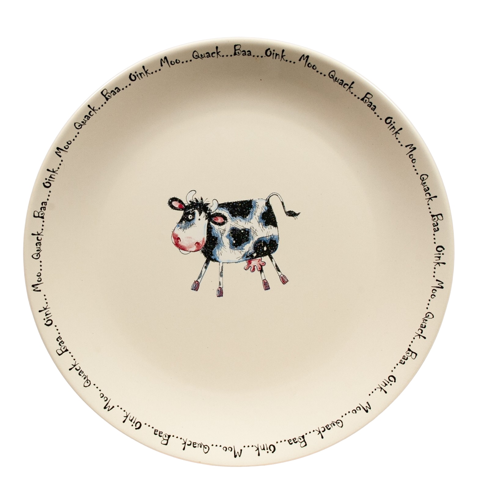 Farfurie intinsa, Cesiro, 26 cm, Crem Ivoire cu decor vacuta