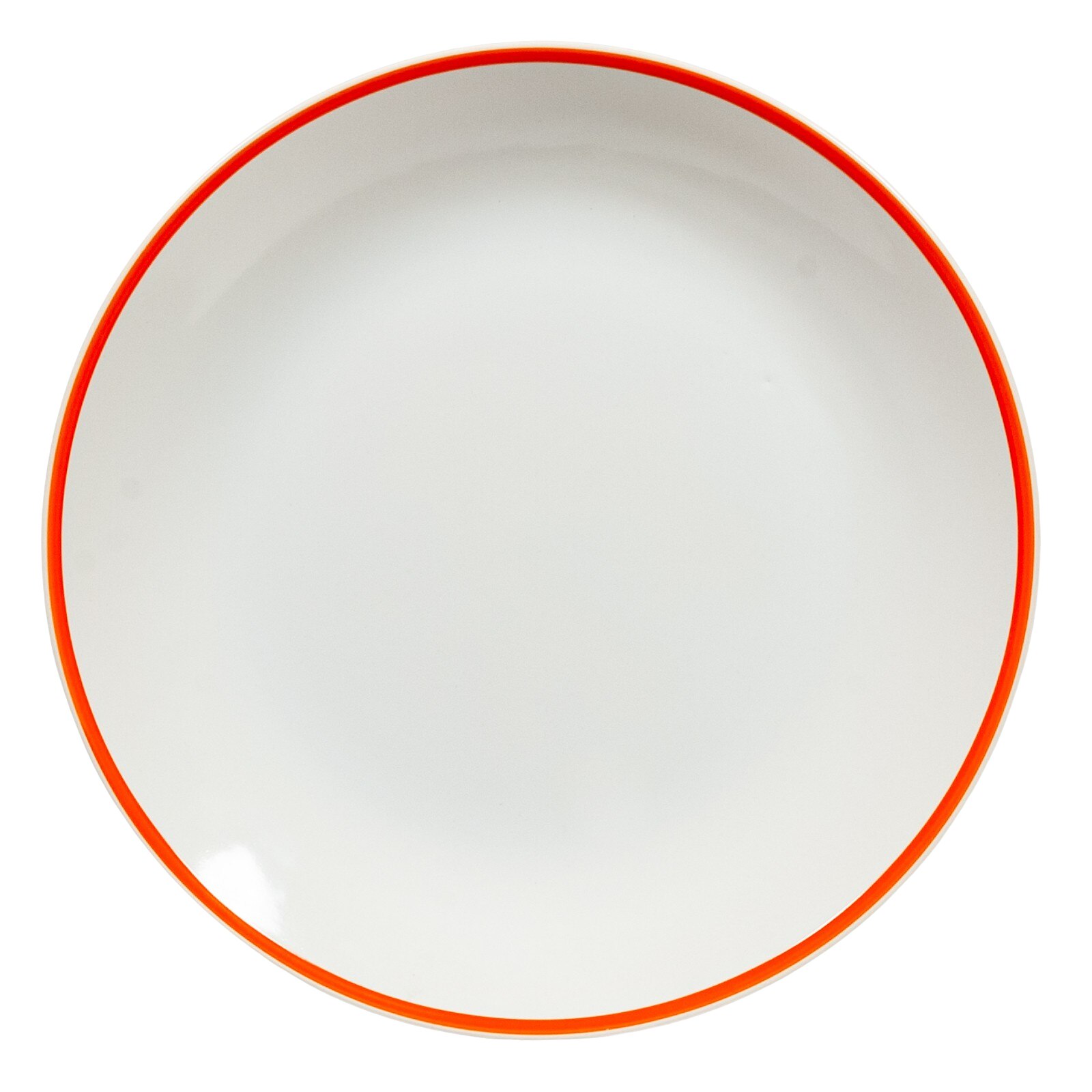 Farfurie intinsa, Cesiro, 26 cm, Alb Pur cu linie portocalie la margine