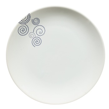 Farfurie intinsa, Cesiro, 26 cm, Alb Arctic cu linii negre punctate in forma de spirala Farfurie intinsa, Cesiro, 26 cm, Alb Arctic cu linii negre punctate in forma de spirala
